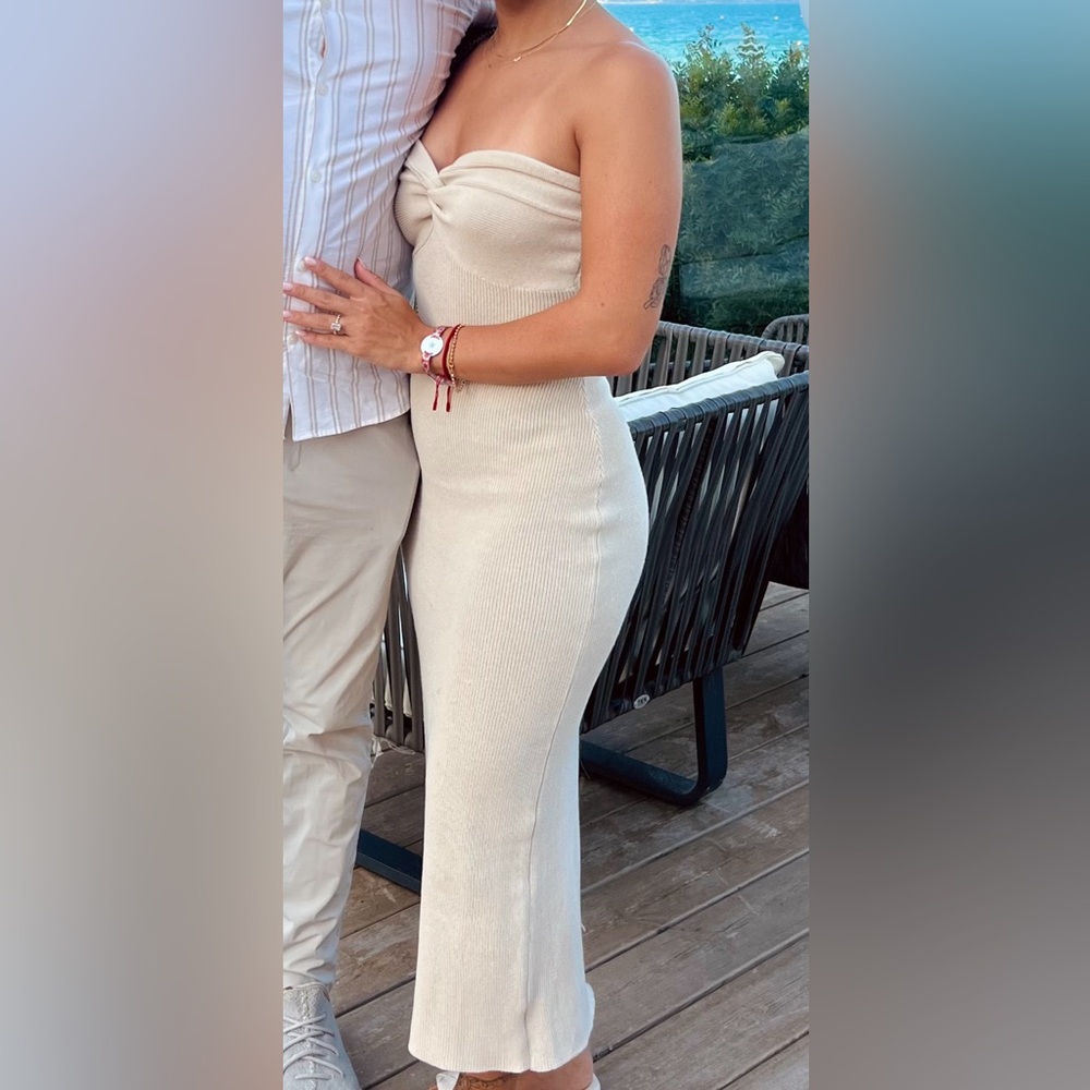 Cream strapless dress